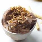 Chocolate Peanut Butter Nice Cream in a bowl