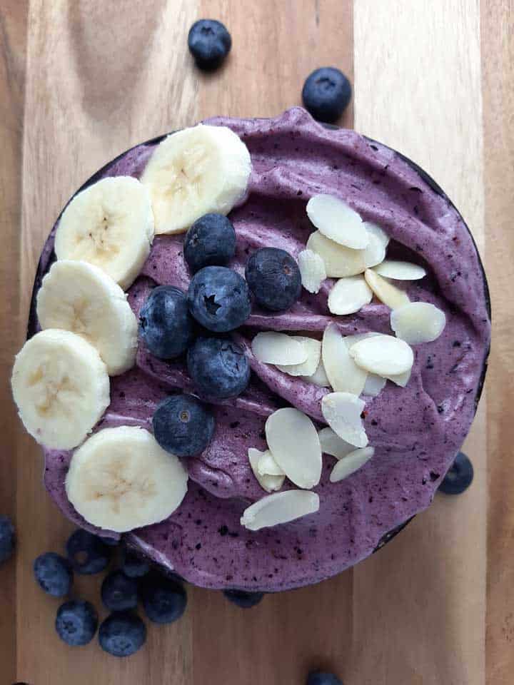 Blueberry Nice Cream in a bowl