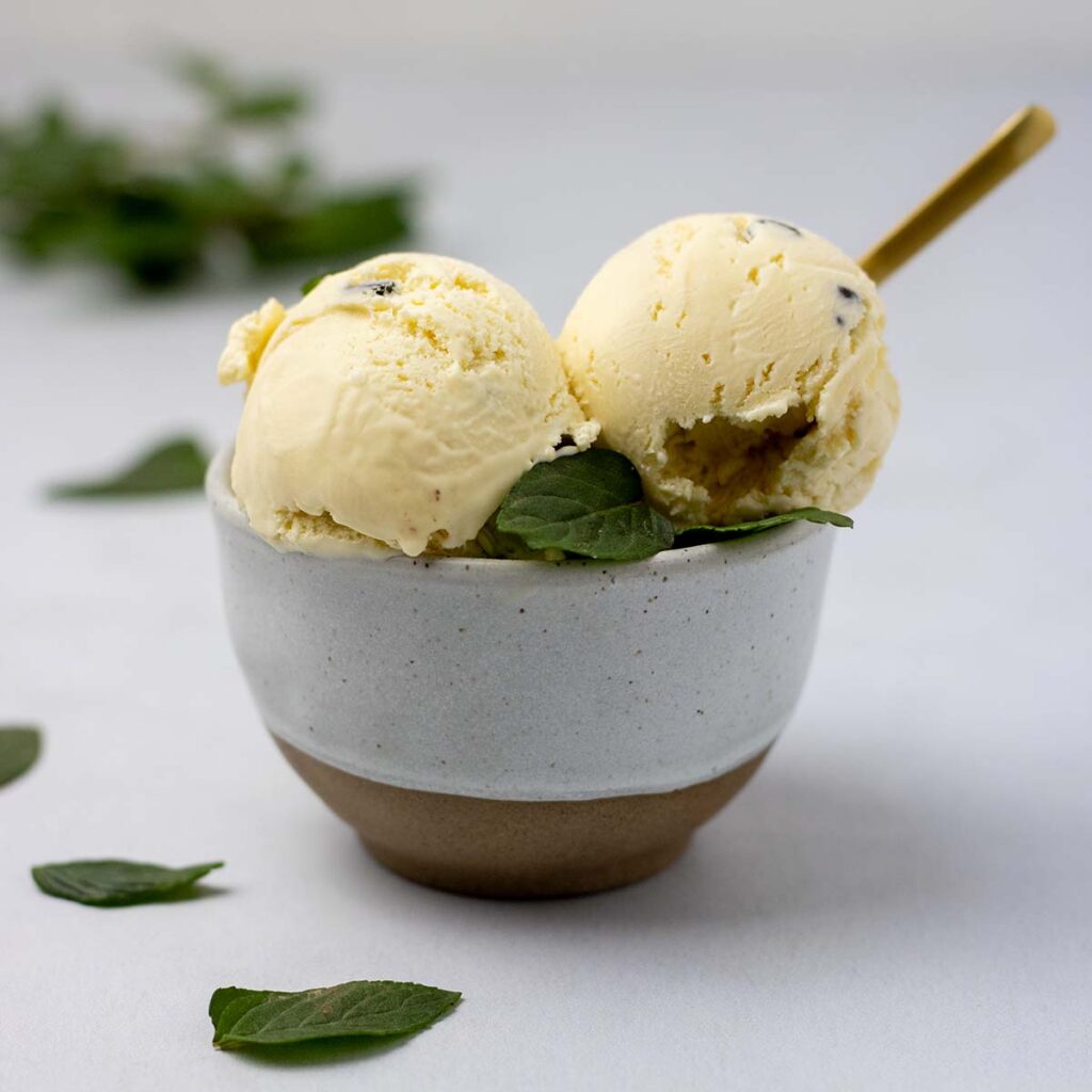 close up of mint ice cream